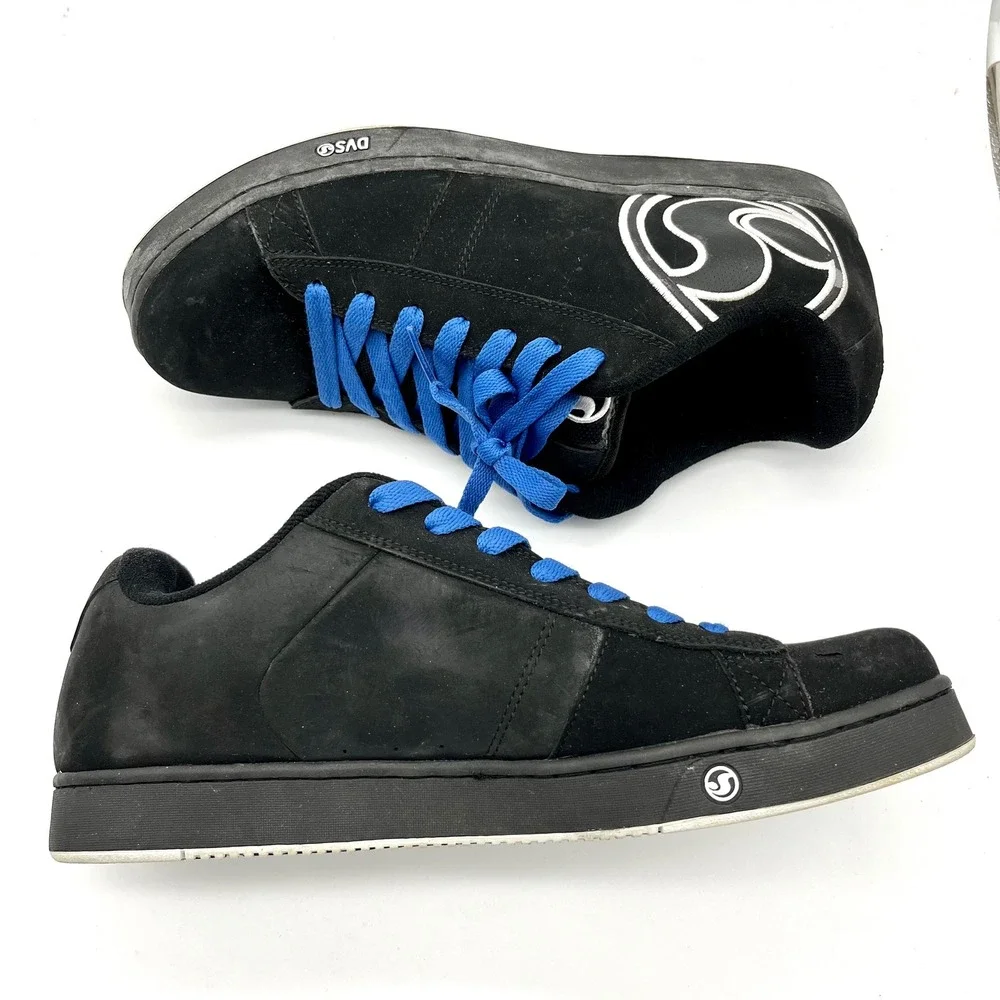 DVS Vendetta Skate Shoes Sneakers Black Suede Blue Laces‎ Mens Size 13 Y2K